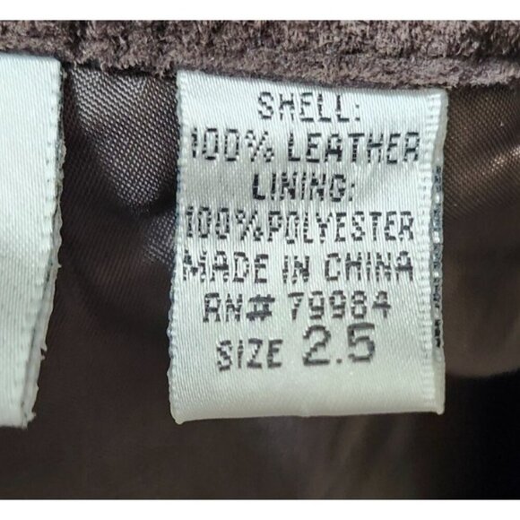 Chico's Suede Brown 100% Leather Women's Pants Size 25 Seam Detailing - Picture 11 of 14